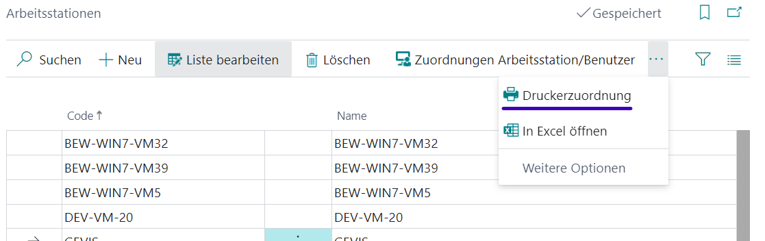 Einrichtung Drucker für eine Arbeitsstation