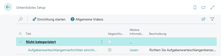Aufgabenwarteschlangenposten Notifications Wizardaufruf