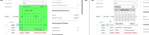 Mehrwert Datumsauswahl